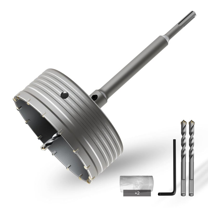 CSOOM Concrete Hole Saw 5-29/32" (150mm) with 220mm SDS Plus Shank Connecting Rod, Carbide Cement Hole Saw for Concrete Cement, Brick Wall Stone - Image 1